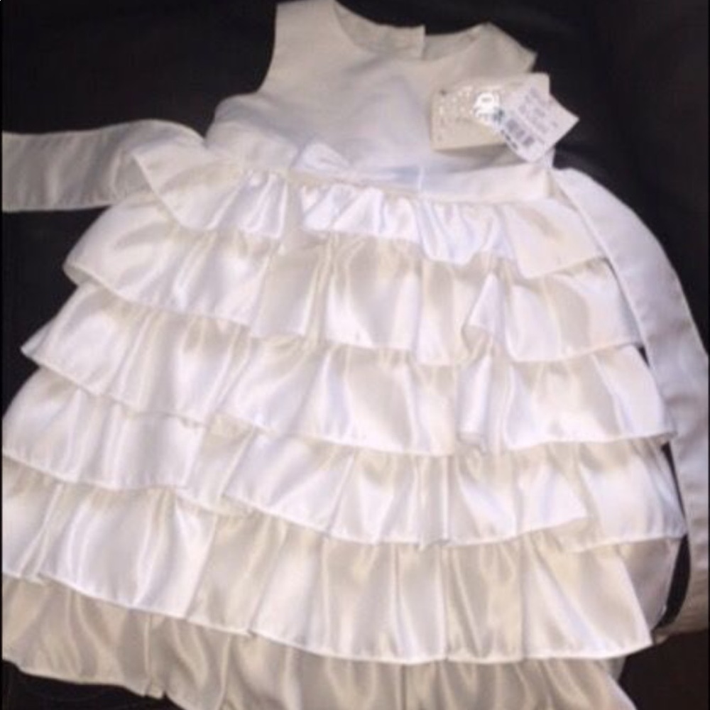 3T girls white brand new party dress